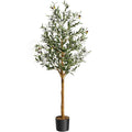 1Pc/2Pcs Artificial Olive Tree 4Ft / 5Ft / 6Ft, Large Artificial Plants Fake Plastic Plants in Pot for Home Bedroom Decor