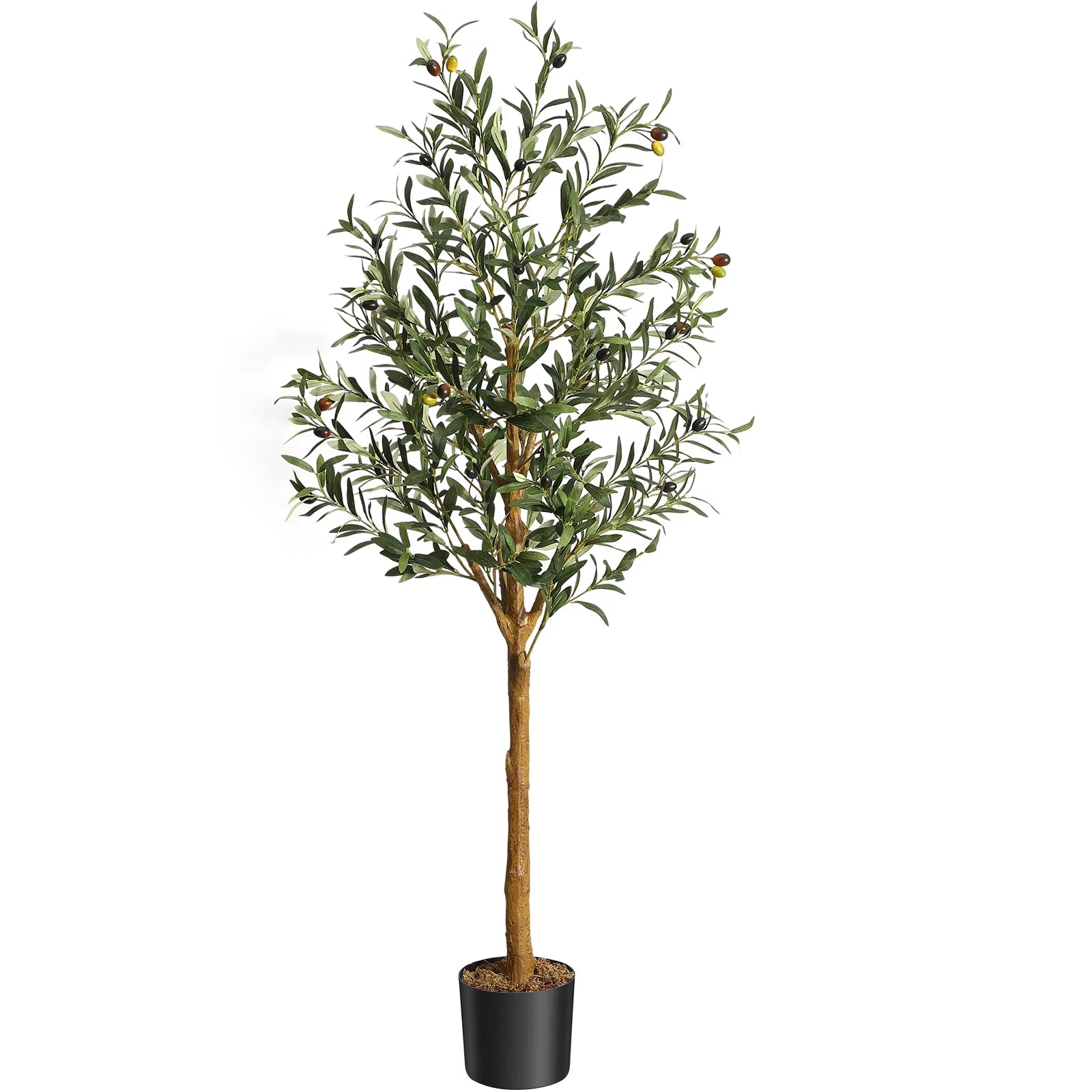 1Pc/2Pcs Artificial Olive Tree 4Ft / 5Ft / 6Ft, Large Artificial Plants Fake Plastic Plants in Pot for Home Bedroom Decor