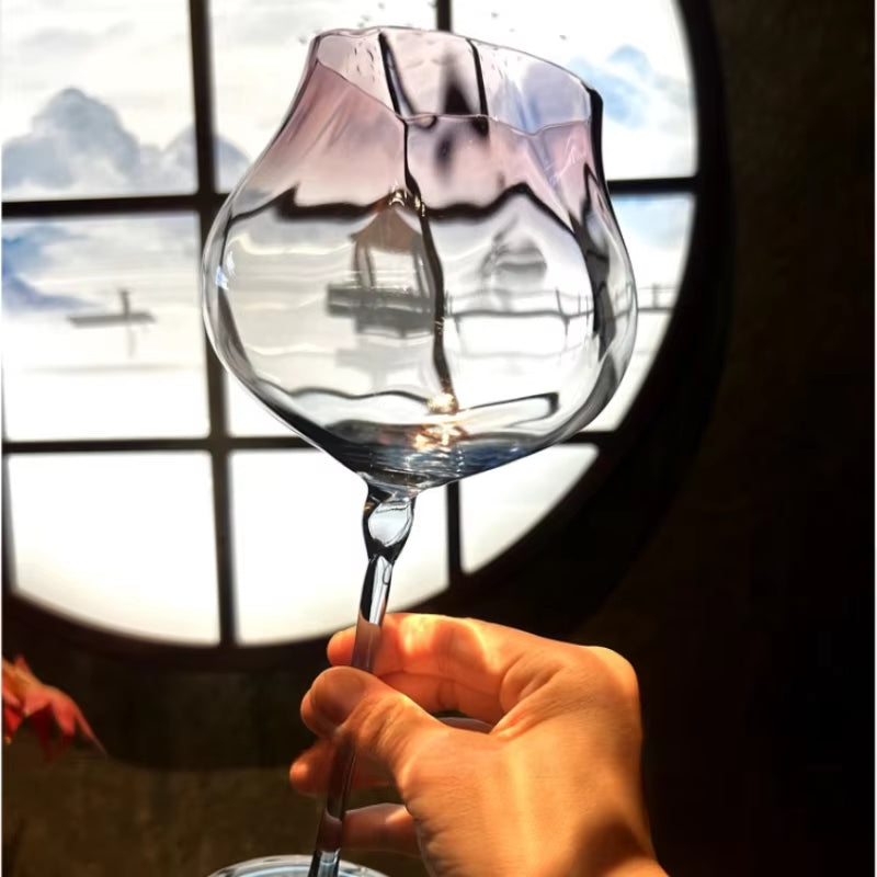 750Ml Set of 2 Pieces Large Capacity Gradient Red Wine Glasses Burgundy Bordeaux Wine Glasses High-End Crystal Glass Barware ﻿