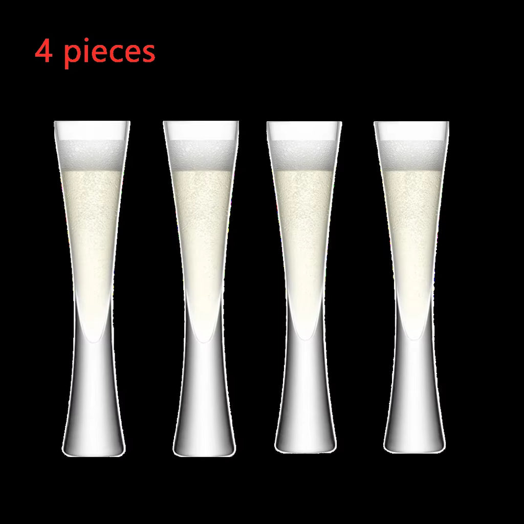Ereganto Champagne Glasses Glitter Flutes Clear Cups Bubble Wine Tulip Cocktail for Bar Party Gift Wedding Bubbly Wine Glasses