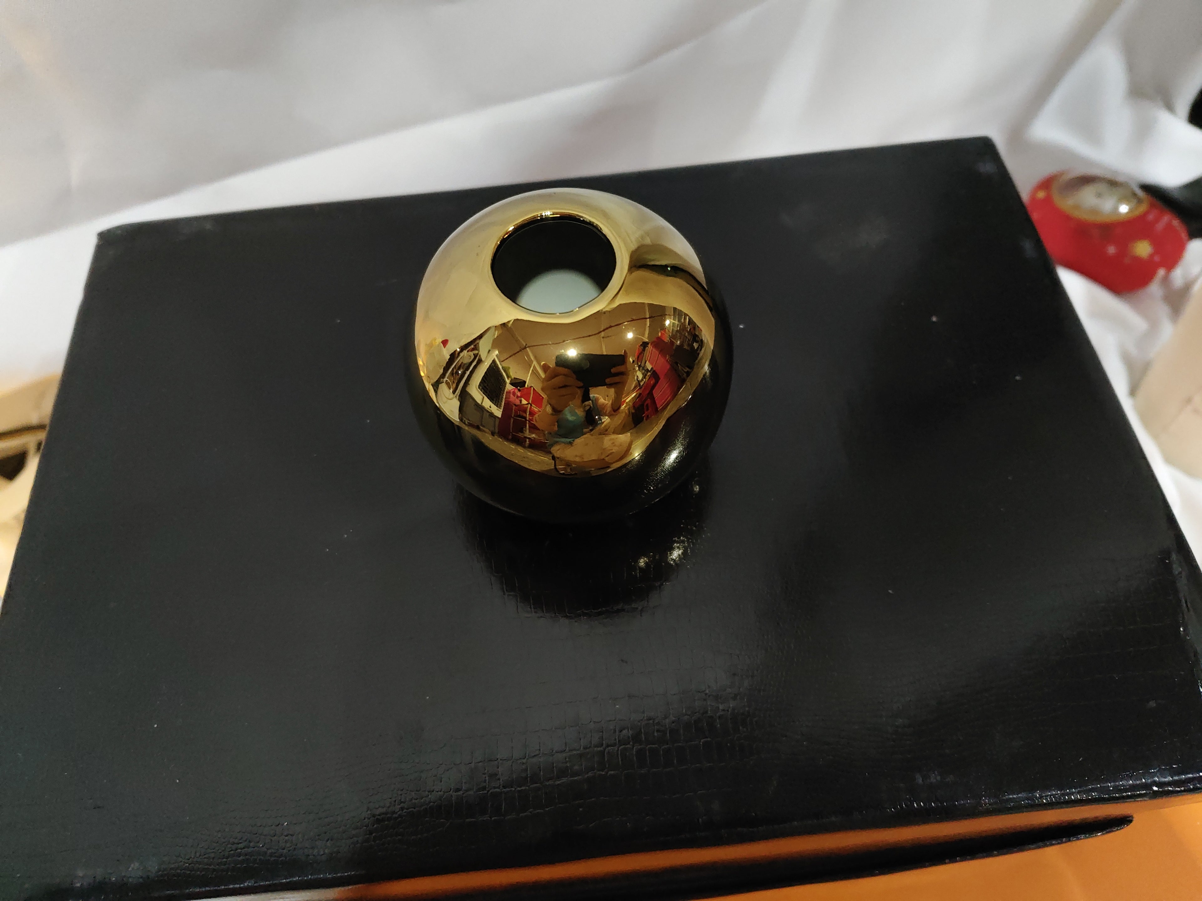 Electroplated Ceramic Gold Vase