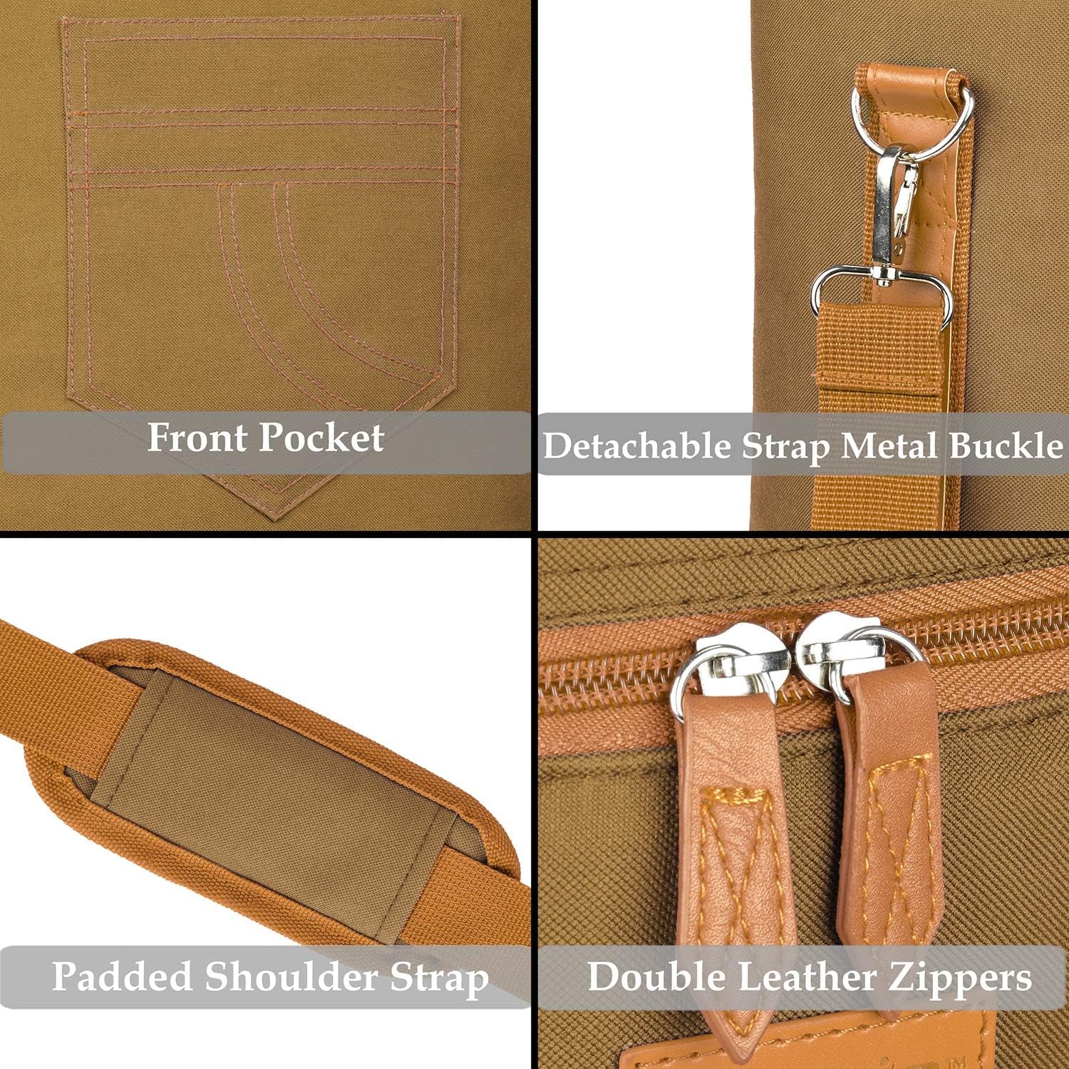 4 Bottle Wine Gift Carrier - Insulated & Padded Portable Wine Carrying Cooler Tote Bag for Travel, BYOB Restaurant, Wine Tasting, Party, Gift for Wine Lovers,Khaki