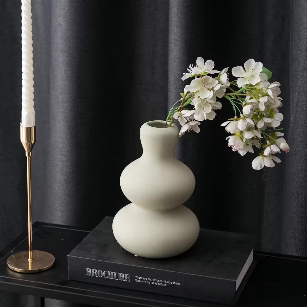 Flower Vase Ceramic for Decor for Home Decor Living Room, Home, Office, Centerpiece, Table and Wedding, White