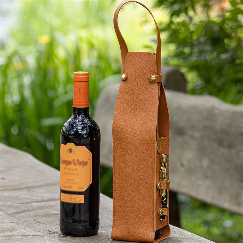 1Pcs Wine Tote Wine Holder Champagne Bags Wine Carrier with Handle Liquor Bottle Carrier Carry-On Pouch Travel Wine Bag for Wine