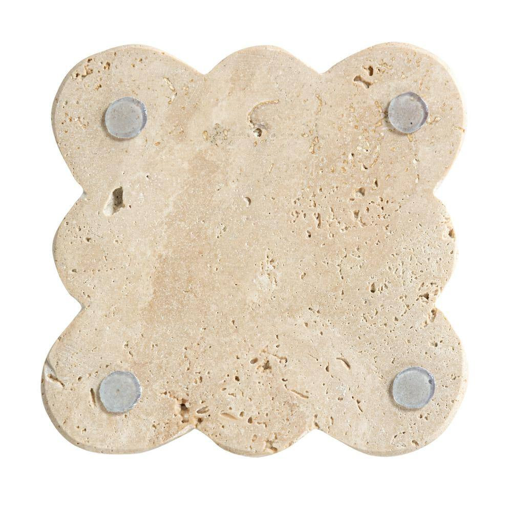 Natural Beige Tuscan Elegance Travertine Coaster (Set of 4)