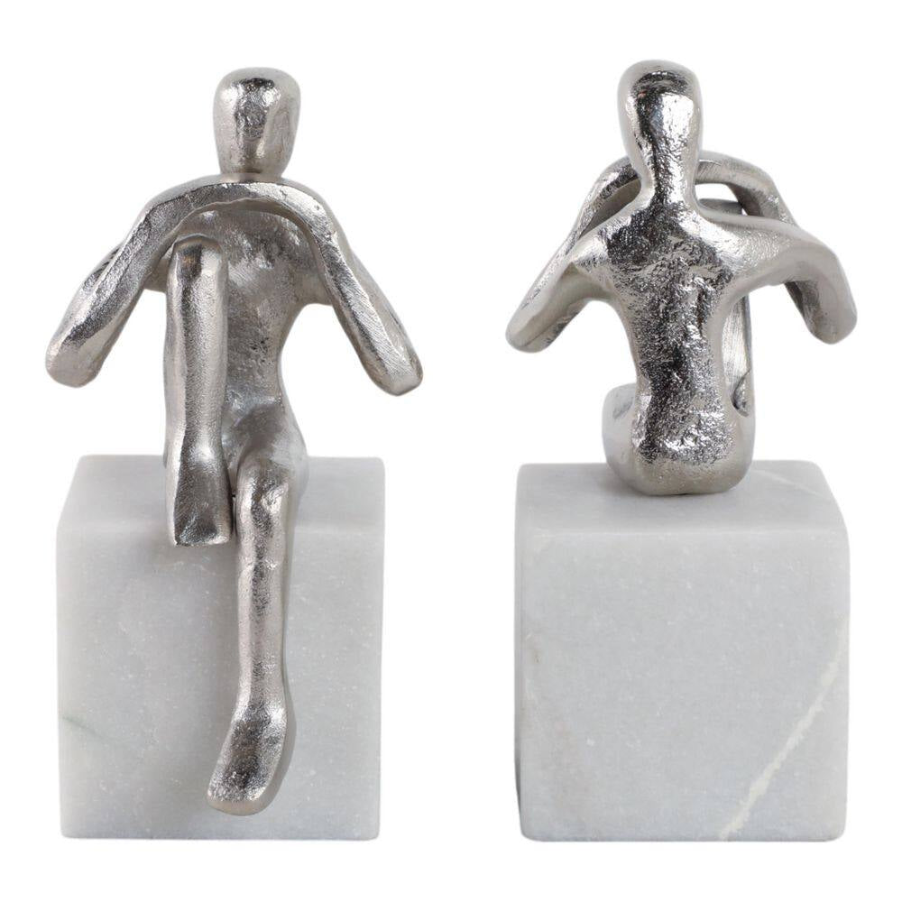 7.0 in Silver Modern Metal Bookends