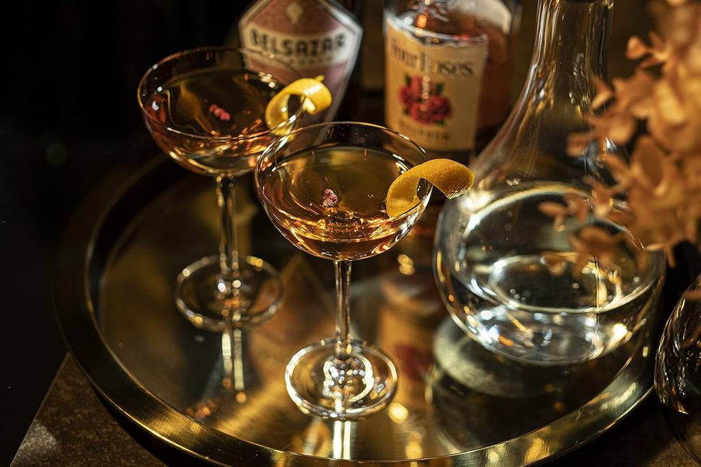 Set of 6 Vintage Crystal Champagne Coupes | 1920S Retro Cocktail Glasses