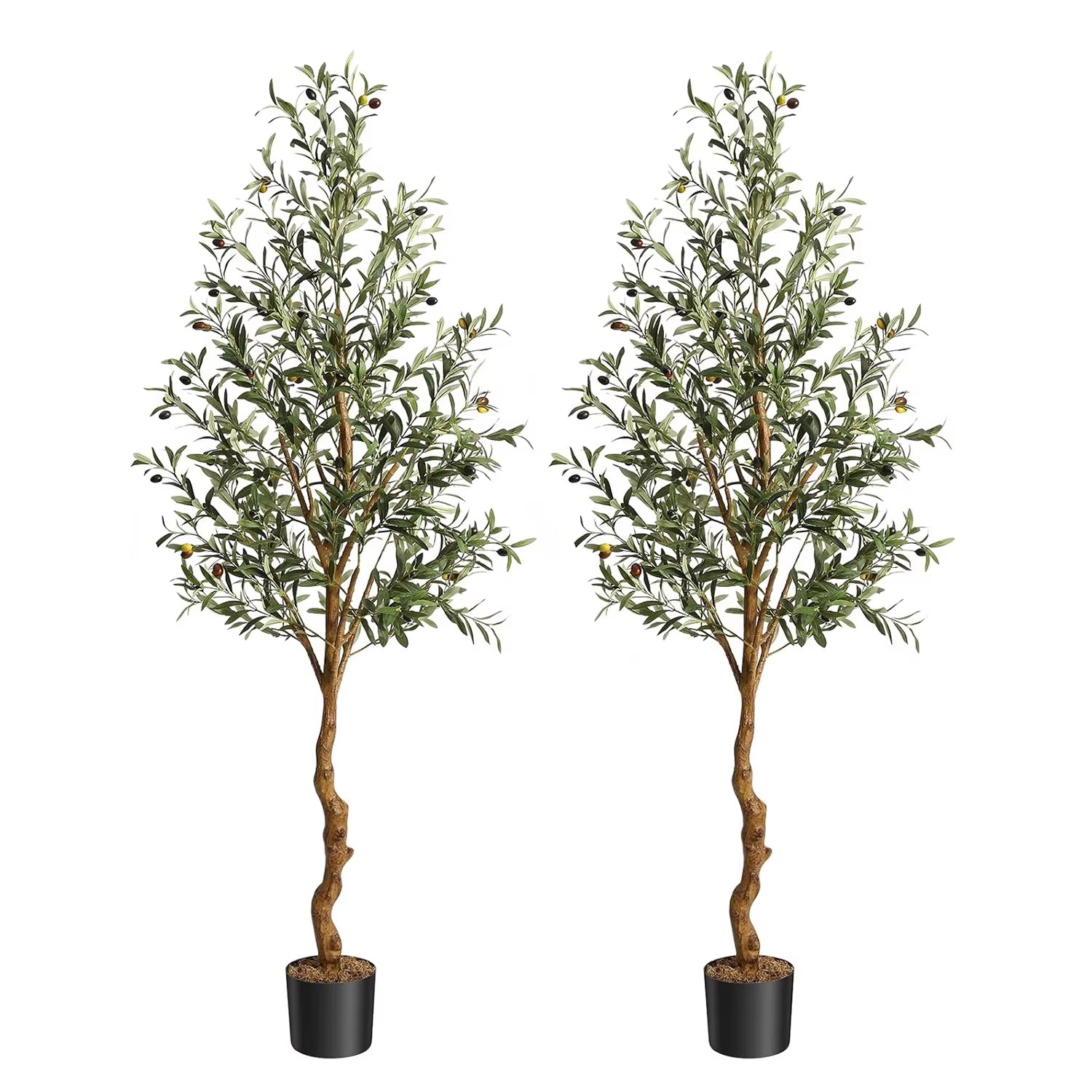 1Pc/2Pcs Artificial Olive Tree 4Ft / 5Ft / 6Ft, Large Artificial Plants Fake Plastic Plants in Pot for Home Bedroom Decor