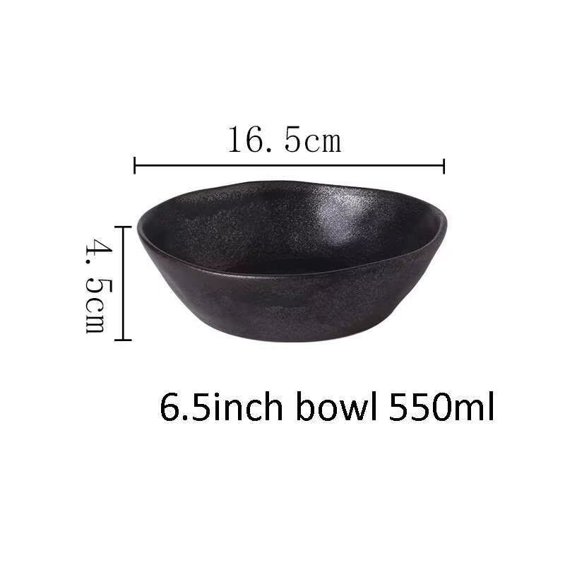 Japanese Ceramic Dinner Plate Rice Bowl Food Tray Retro Gray Tableware Porcelain Fruit Salad Sushi Serving Plate Dinnerware