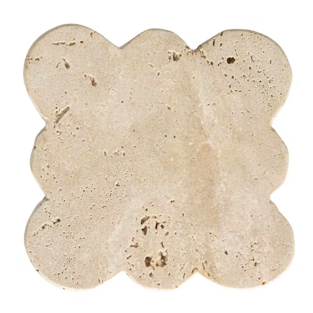 Natural Beige Tuscan Elegance Travertine Coaster (Set of 4)