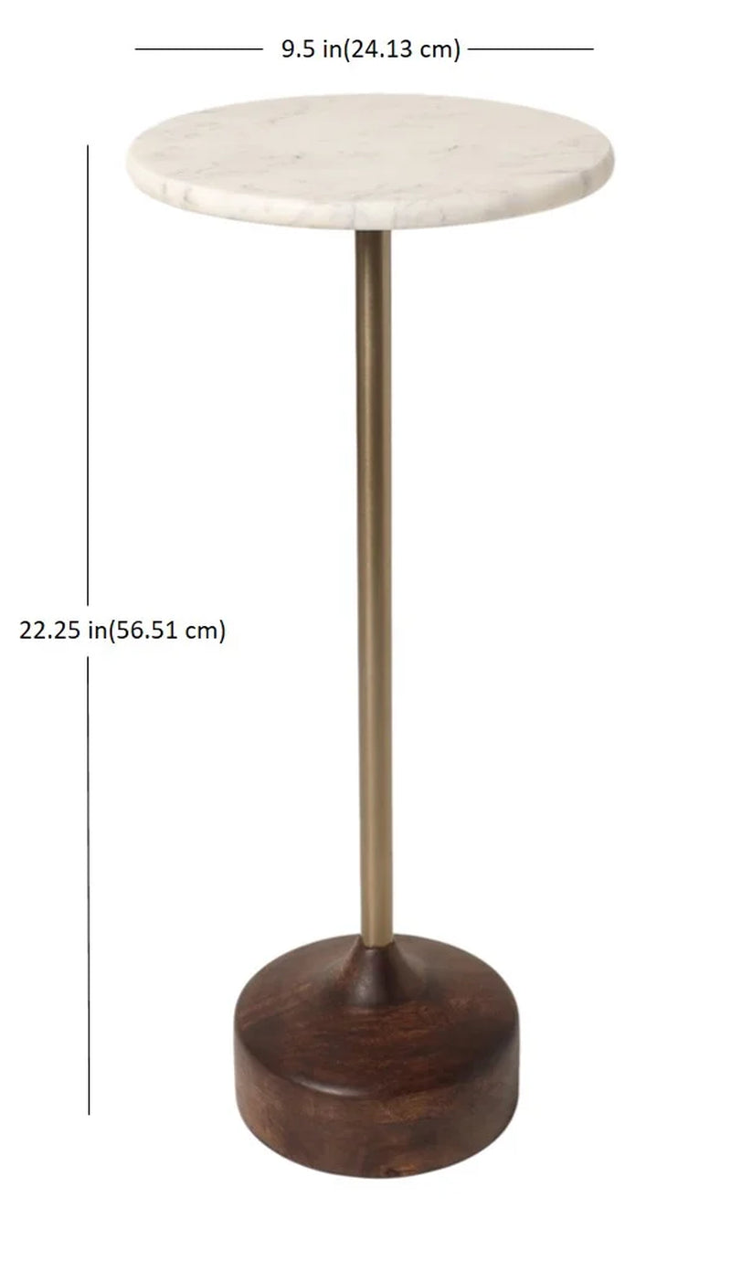 Aster Drink Table, White Marble