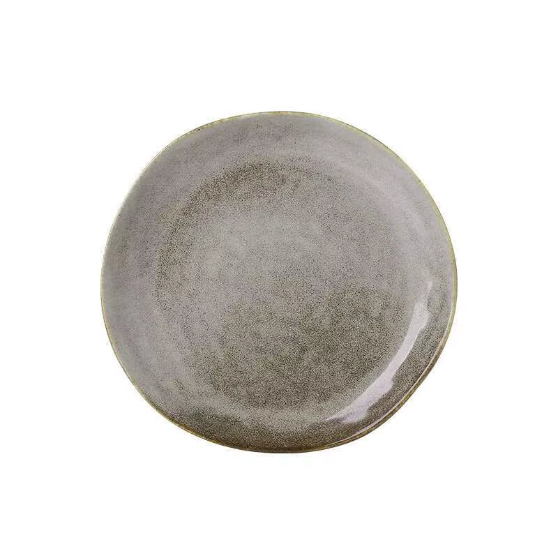 Japanese Ceramic Dinner Plate Rice Bowl Food Tray Retro Gray Tableware Porcelain Fruit Salad Sushi Serving Plate Dinnerware