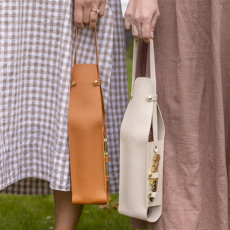 1Pcs Wine Tote Wine Holder Champagne Bags Wine Carrier with Handle Liquor Bottle Carrier Carry-On Pouch Travel Wine Bag for Wine