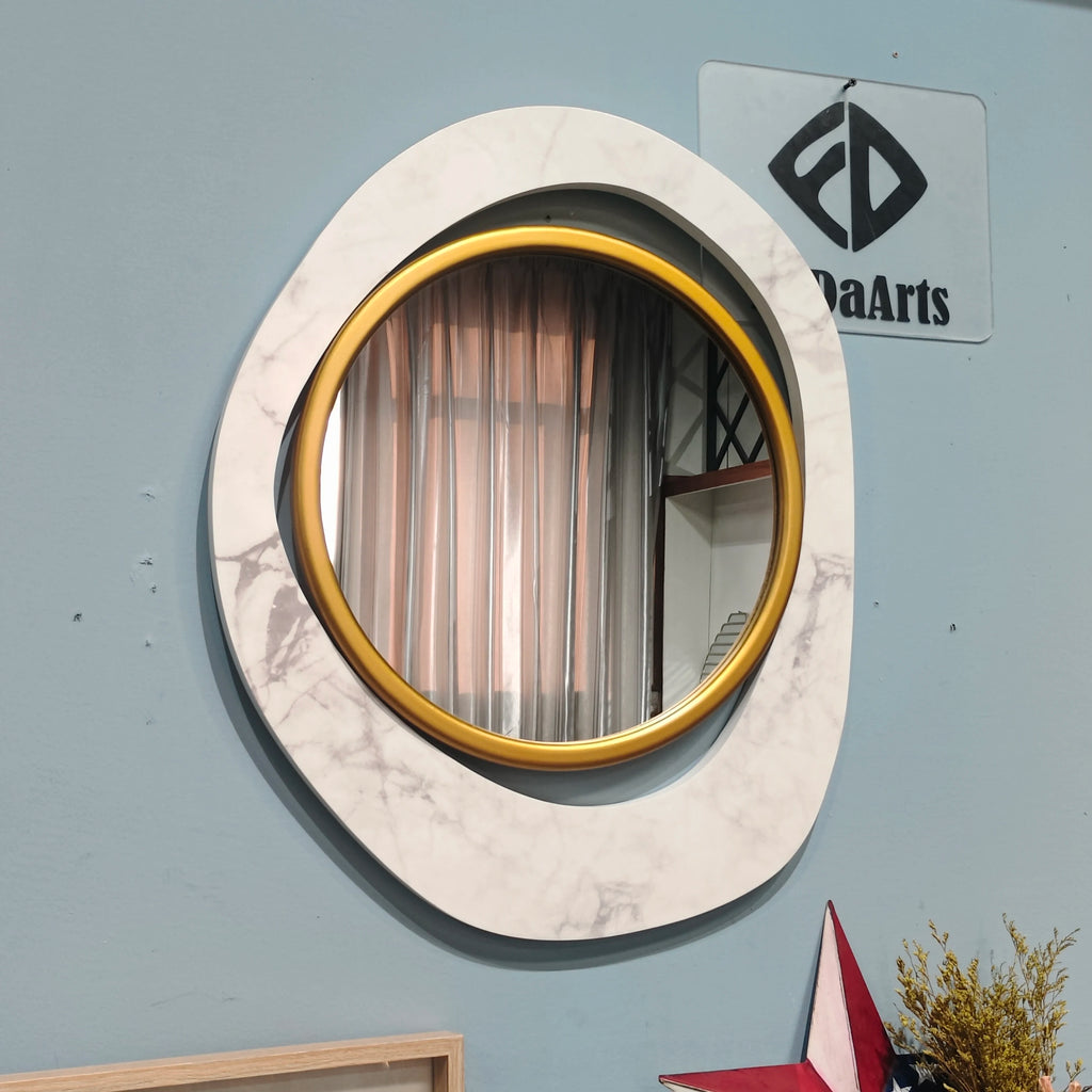 60X45CM New Nordic Modern Minimalist Art Wall Hanging Luxury Creative Decoration Wooden Gold Mirror Home Decoration