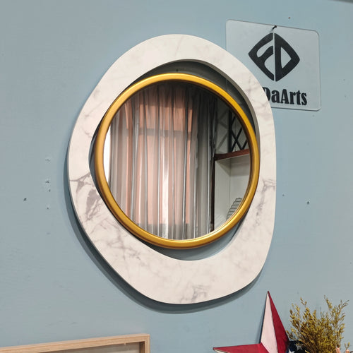 60X45CM New Nordic Modern Minimalist Art Wall Hanging Luxury Creative Decoration Wooden Gold Mirror Home Decoration