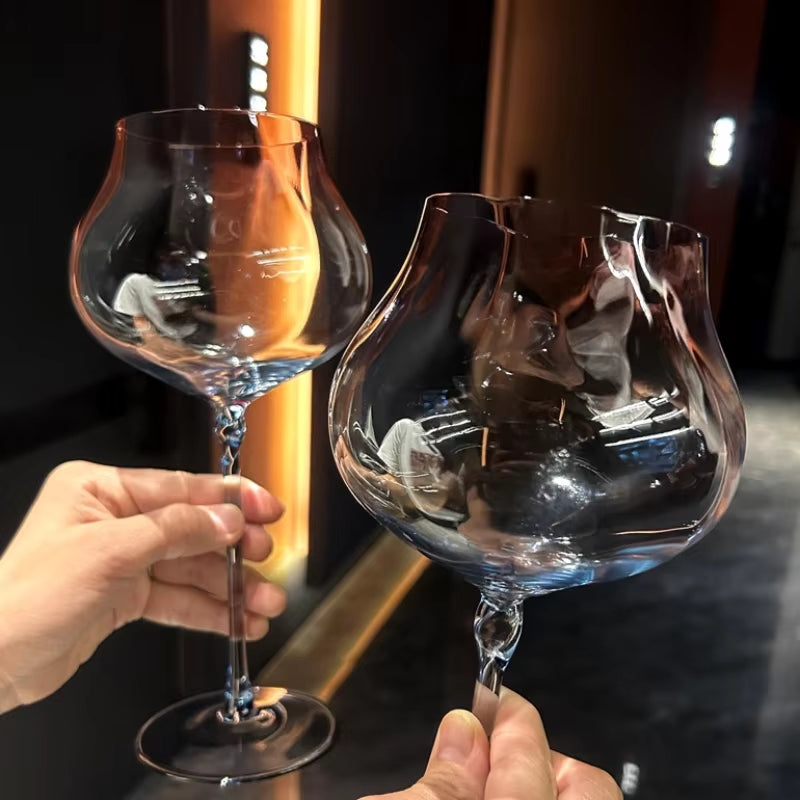 750Ml Set of 2 Pieces Large Capacity Gradient Red Wine Glasses Burgundy Bordeaux Wine Glasses High-End Crystal Glass Barware ﻿