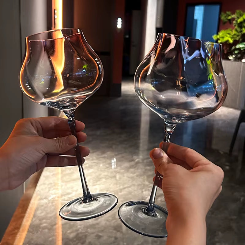 750Ml Set of 2 Pieces Large Capacity Gradient Red Wine Glasses Burgundy Bordeaux Wine Glasses High-End Crystal Glass Barware ﻿