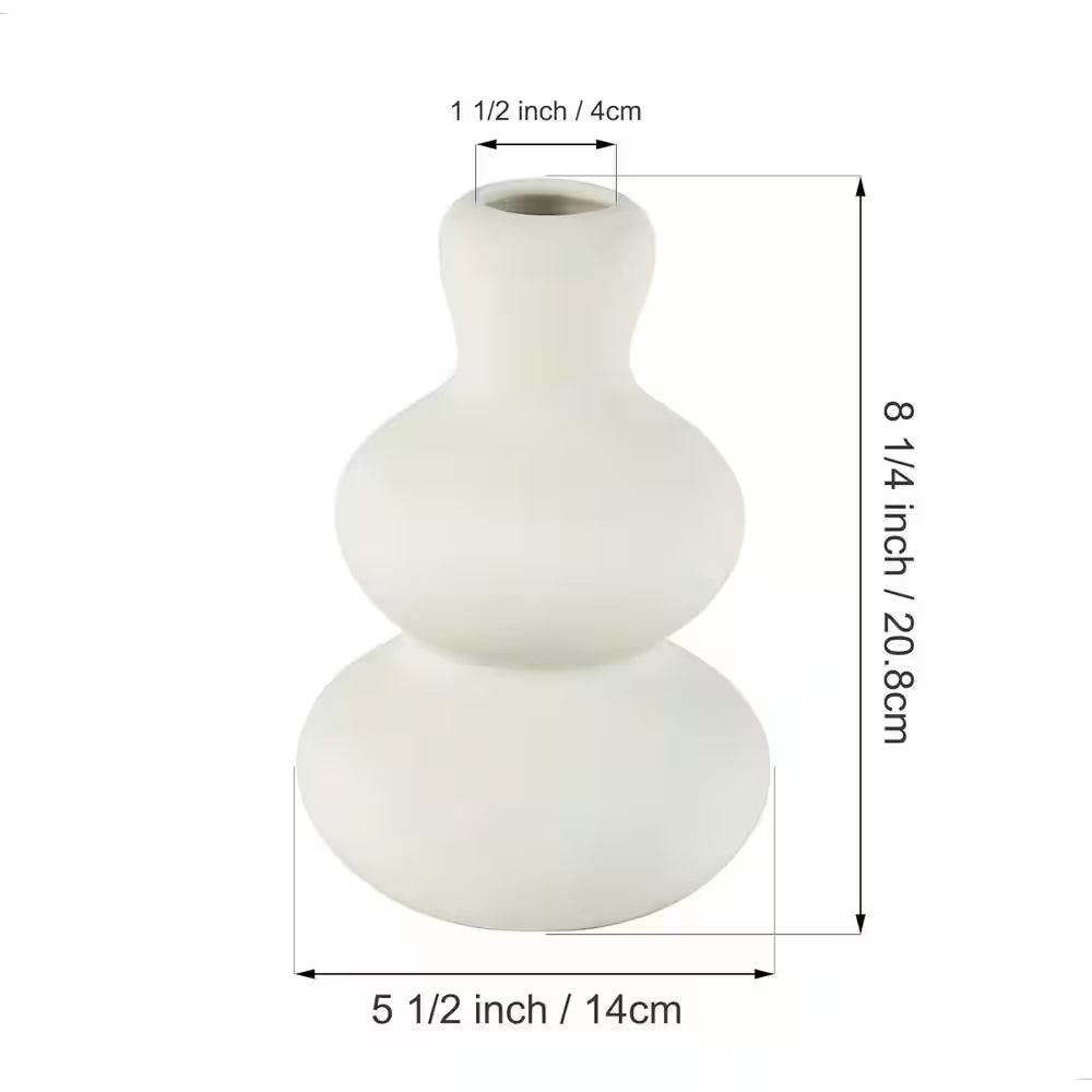 Flower Vase Ceramic for Decor for Home Decor Living Room, Home, Office, Centerpiece, Table and Wedding, White