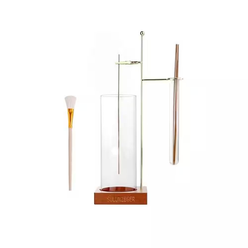 Glass Incense Holder with Removable Ash Catcher and Storage Tube