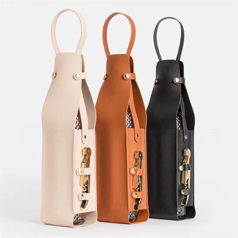 1Pcs Wine Tote Wine Holder Champagne Bags Wine Carrier with Handle Liquor Bottle Carrier Carry-On Pouch Travel Wine Bag for Wine