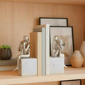 7.0 in Silver Modern Metal Bookends
