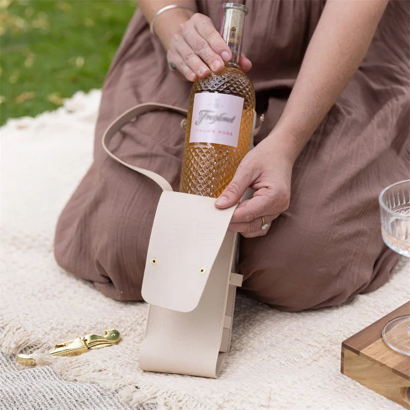 1Pcs Wine Tote Wine Holder Champagne Bags Wine Carrier with Handle Liquor Bottle Carrier Carry-On Pouch Travel Wine Bag for Wine