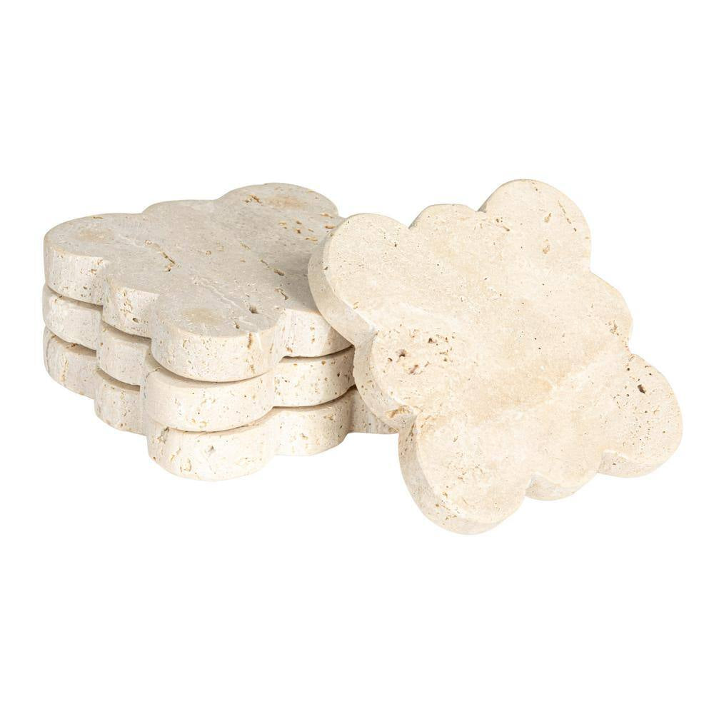 Natural Beige Tuscan Elegance Travertine Coaster (Set of 4)
