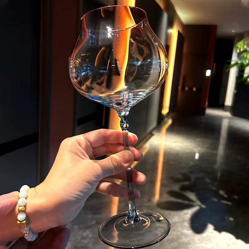 750Ml Set of 2 Pieces Large Capacity Gradient Red Wine Glasses Burgundy Bordeaux Wine Glasses High-End Crystal Glass Barware ﻿