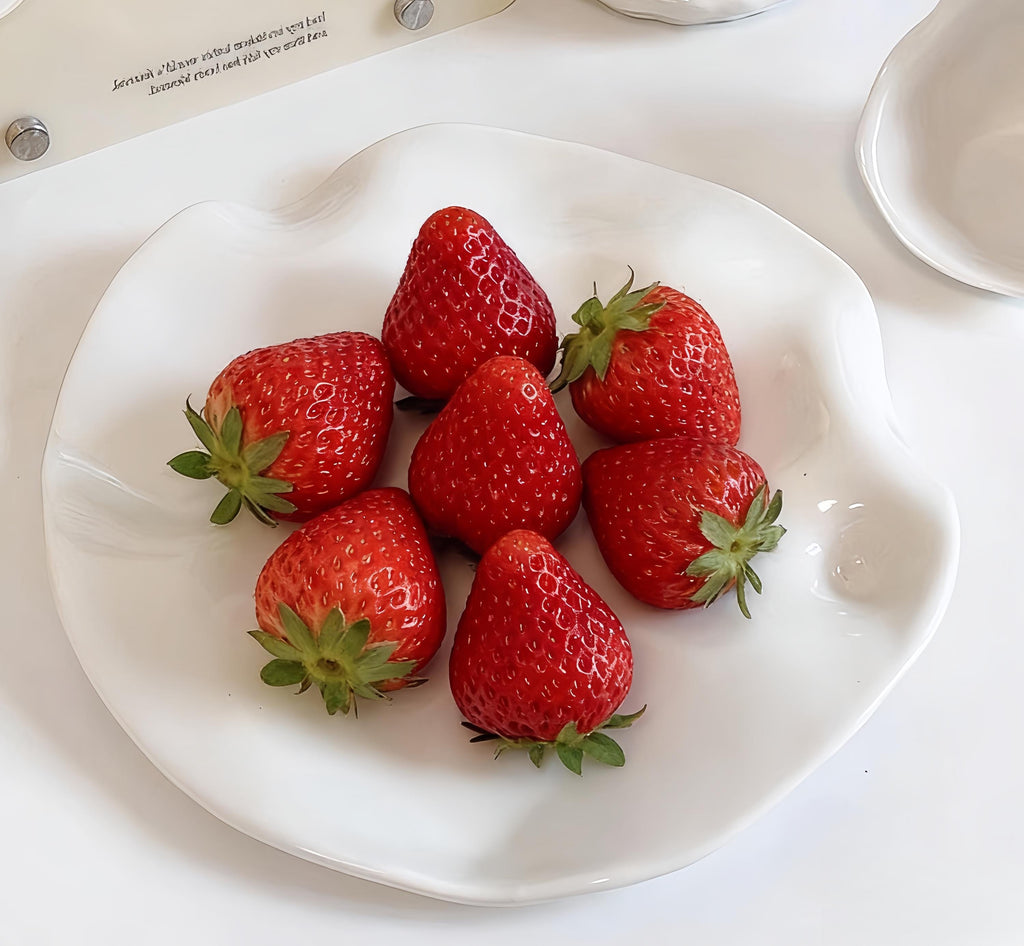 Organic Ceramic Plate — Irregular Wavy Dish for Sashimi, Condiments & Small Plates