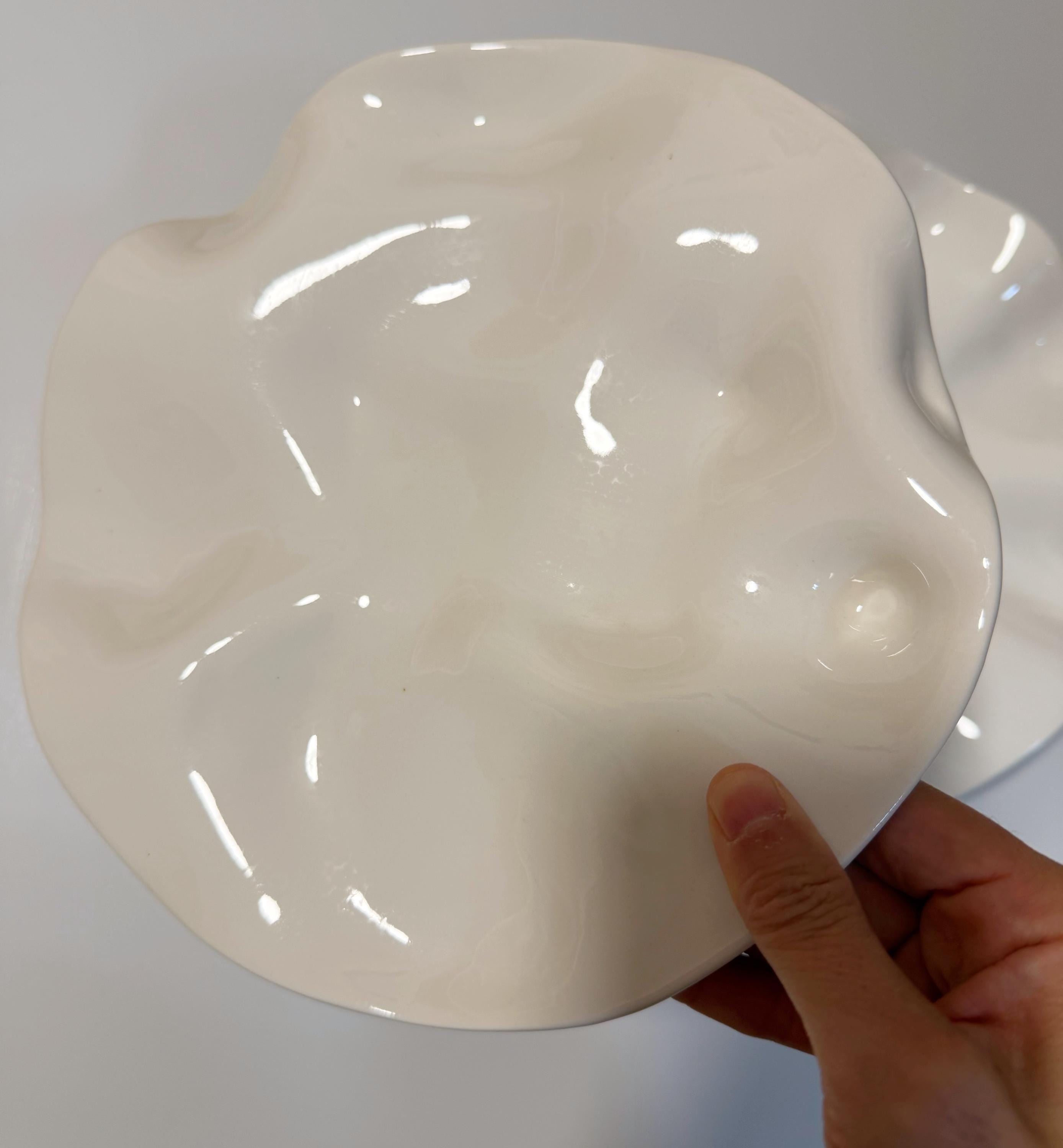Organic Ceramic Plate — Irregular Wavy Dish for Sashimi, Condiments & Small Plates