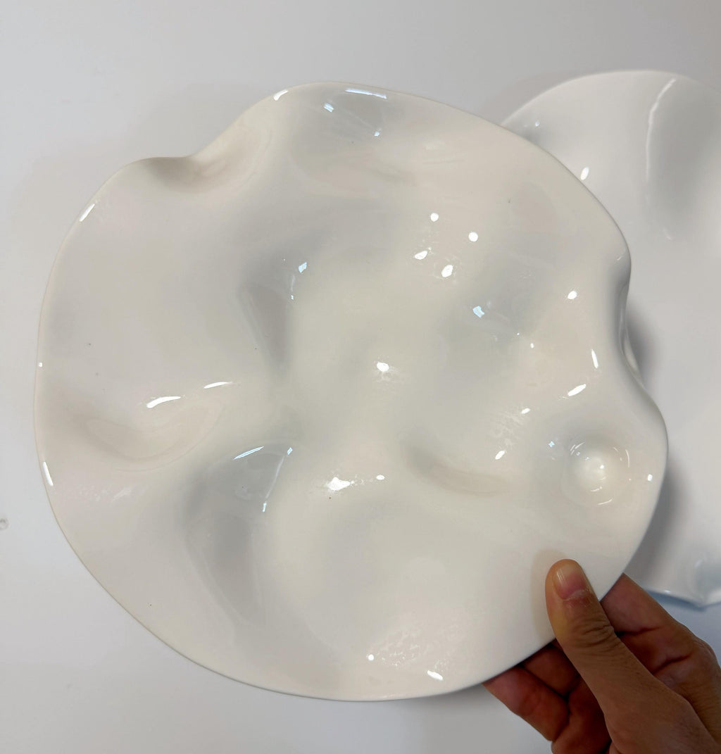 Organic Ceramic Plate — Irregular Wavy Dish for Sashimi, Condiments & Small Plates