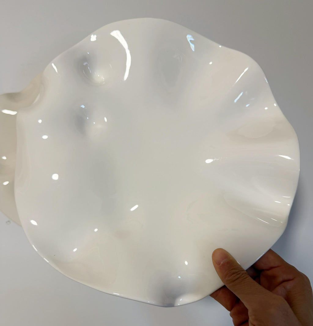 Organic Ceramic Plate — Irregular Wavy Dish for Sashimi, Condiments & Small Plates